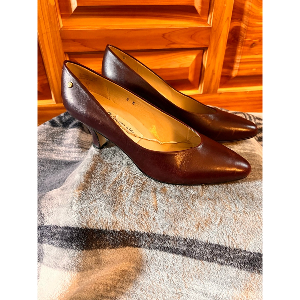 Women's Etienne Aigner Leather Heels Brown Size 8M